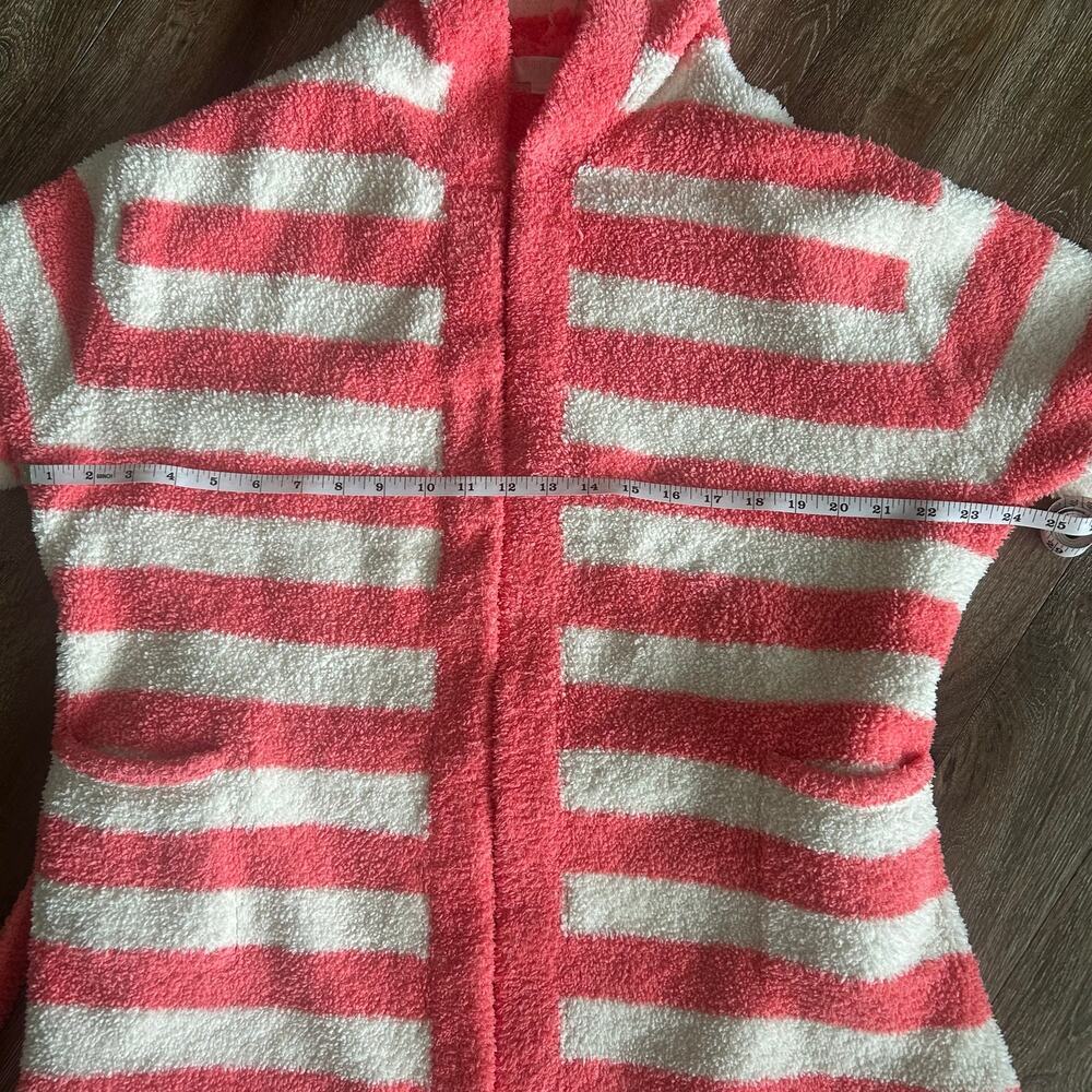 Barefoot Dreams Women’s Plush Hooded Spa Robe, Size 2, Coral Stripe, Ultra Soft. - Picture 5 of 9